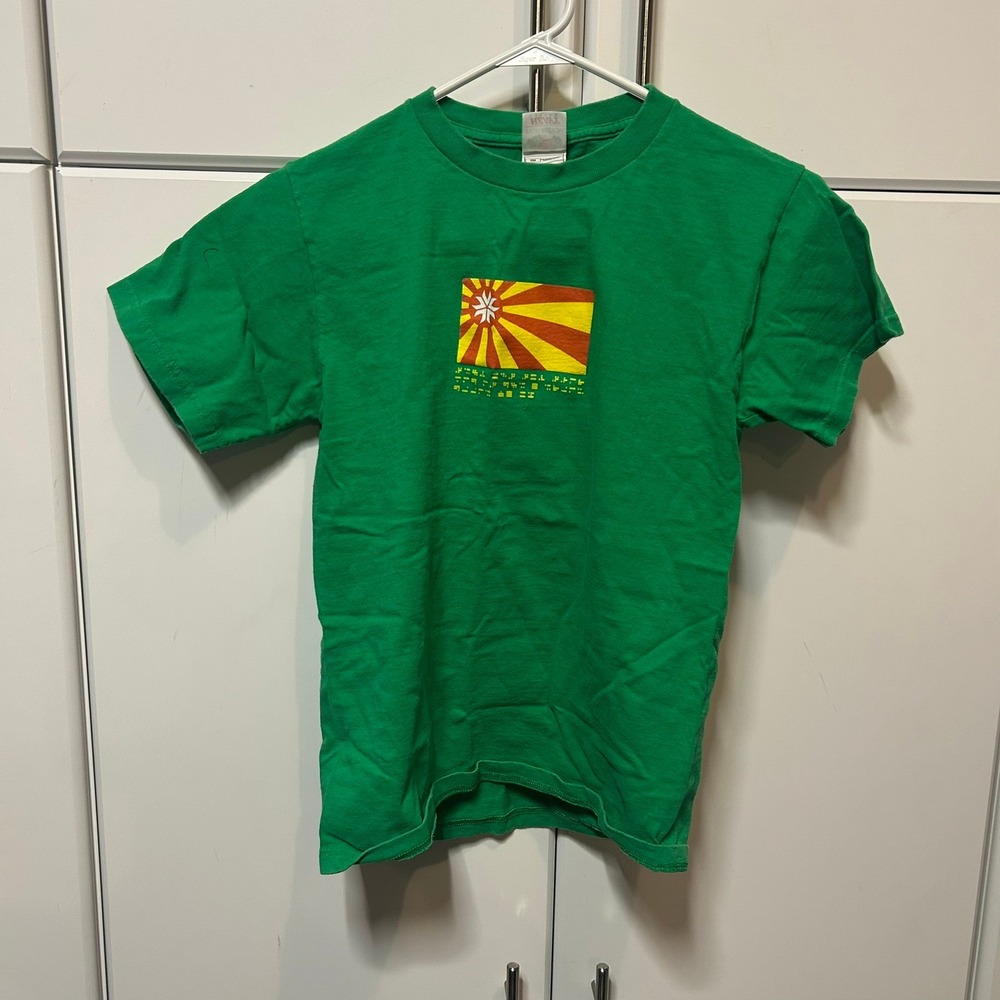 Fruit of the Loom Lake Trout Graphic T-Shirt Green Mens Small Short Sleeve